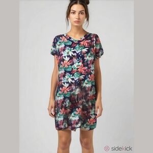 Jockey T shirt Dress Organic Cotton M V-Neck Dress Jewel Tones Multicolor
